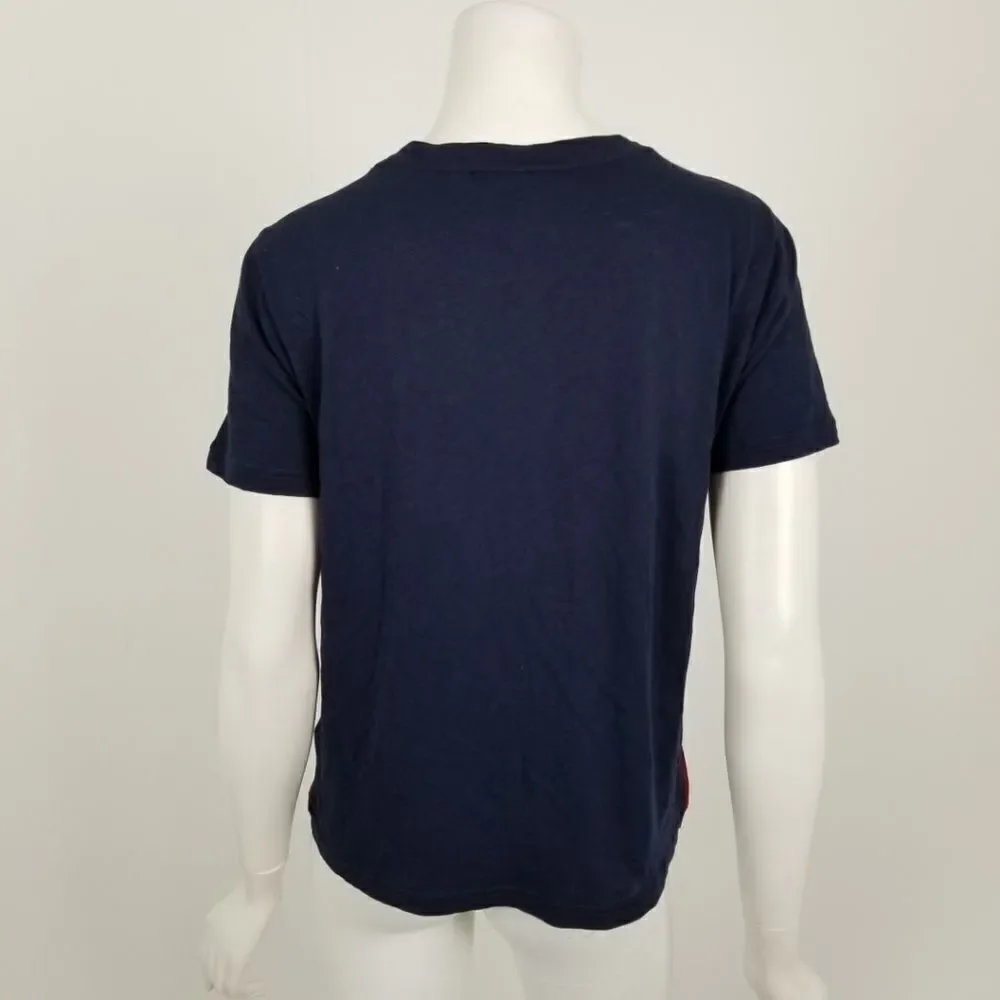 J. Crew Embellished Tartan Plaid T Shirt Small